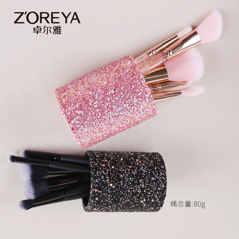Makeup Brush Storage Cup, Sequin Exterior, Compact Cosmetic Organizer, 80 g