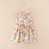 Summer clothing, top with cups, sleevless dress, girl's skirt, city style, flowered