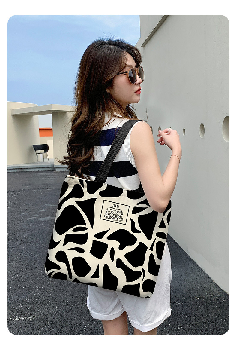 Women's Fashion Cow Pattern Canvas Shopping Bags display picture 3