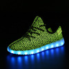 Adult coconut lamp shoes men's shoes USB charging light shoe mesh fly weaving LED shoe manufacturers wholesale/wholesale