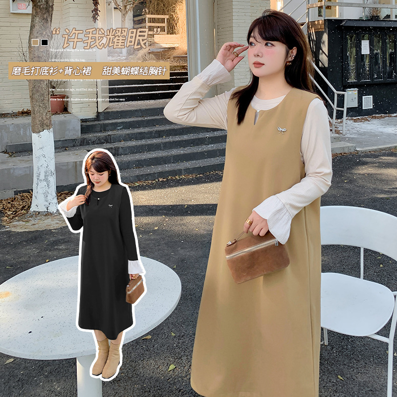  秋  XL-4XL 大きいサイズ トップス ワンピース