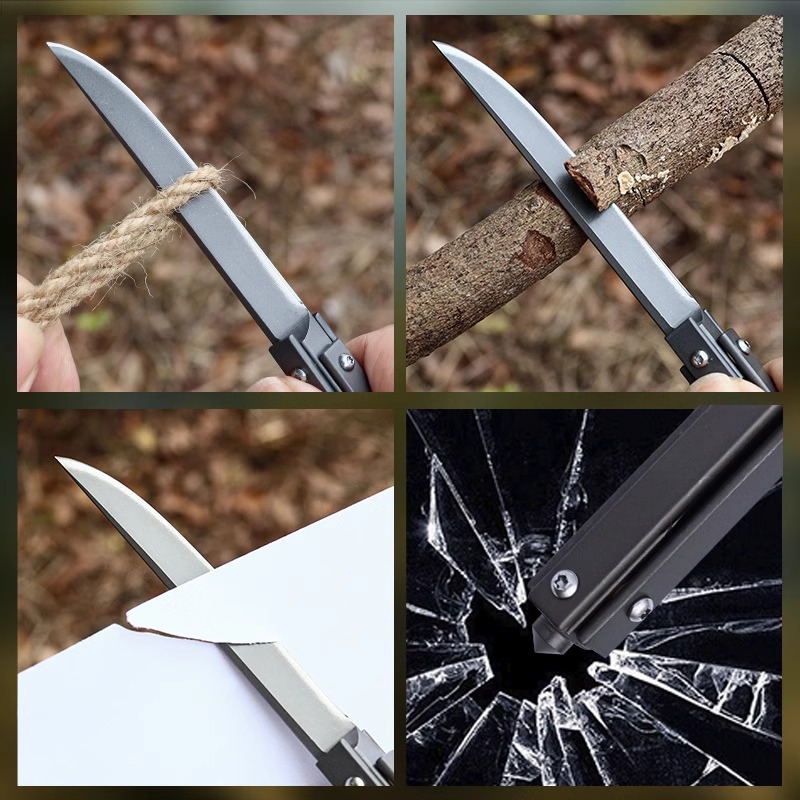 Cuchillo recto al aire libre cuchillo de frutas plegable mecánico cuchillo de frutas de acero inoxidable portátil al aire libre cuchillo al por mayor