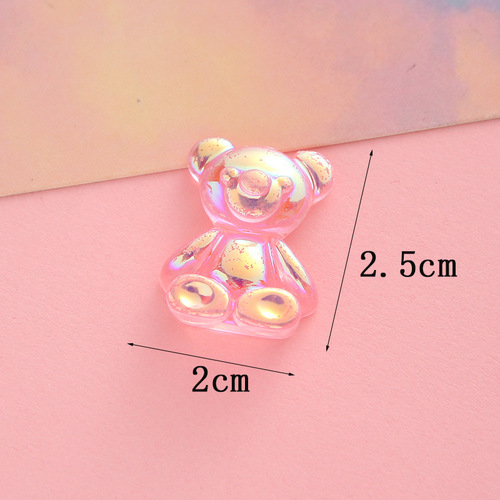 Electroplated bear creative resin diy jewelry accessories materials stationery mobile phone case accessories headwear necklace pendant