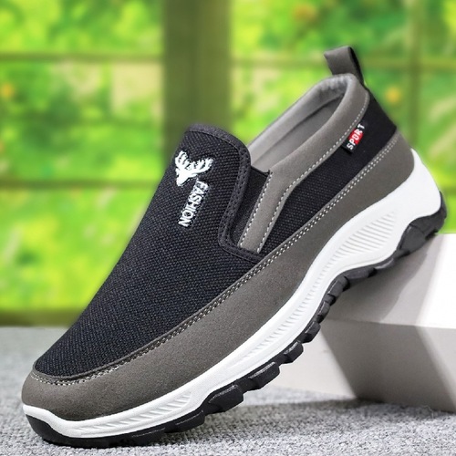 Spring new old Beijing cloth shoes, walking shoes, men's casual shoes, low-cut soft-soled canvas shoes, shoes for middle-aged and elderly people