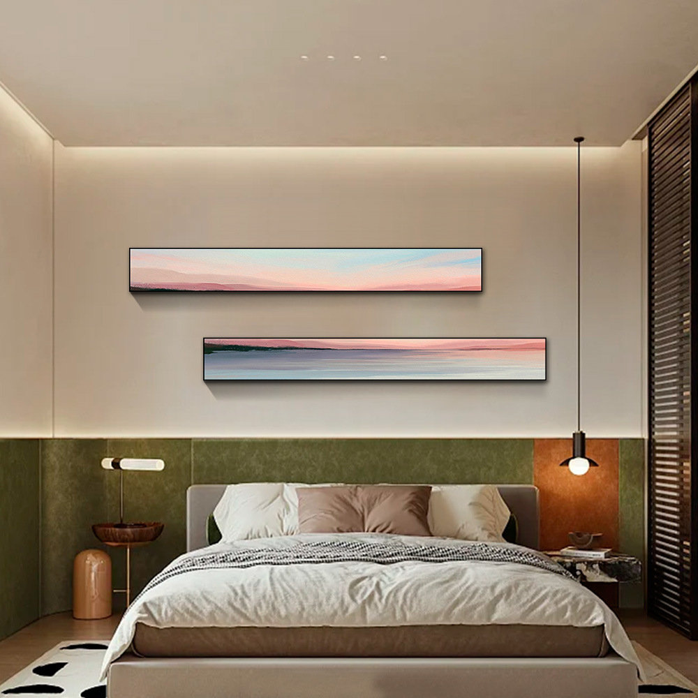 Moderno minimalista sala de estar pintura decorativa sofá Fondo pared colgante pintura Doble combinación mural dormitorio noche pintura