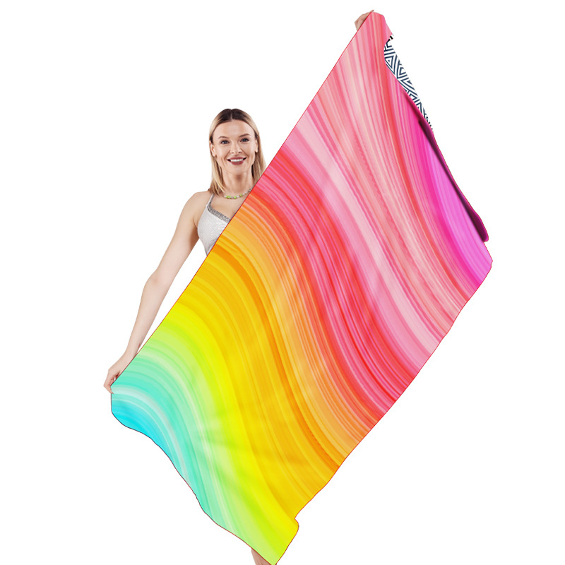 Europa y América transfronterizos toallas de playa doble terciopelo microfibra impresa digital toallas de playa toallas de baño de playa natación