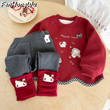 【粉红屋】童装女童套装儿童洋气卡通多巴胺穿搭秋冬款宝宝跨境