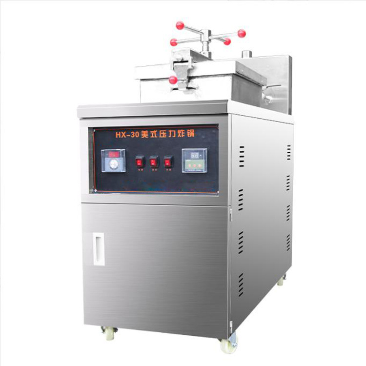 Horno comercial de pollo frito a presión estadounidense horno comercial de patatas fritas máquina comercial de patatas fritas chuletas de pollo fritas control preciso de la temperatura horno frito a alta presión de barra horizontal