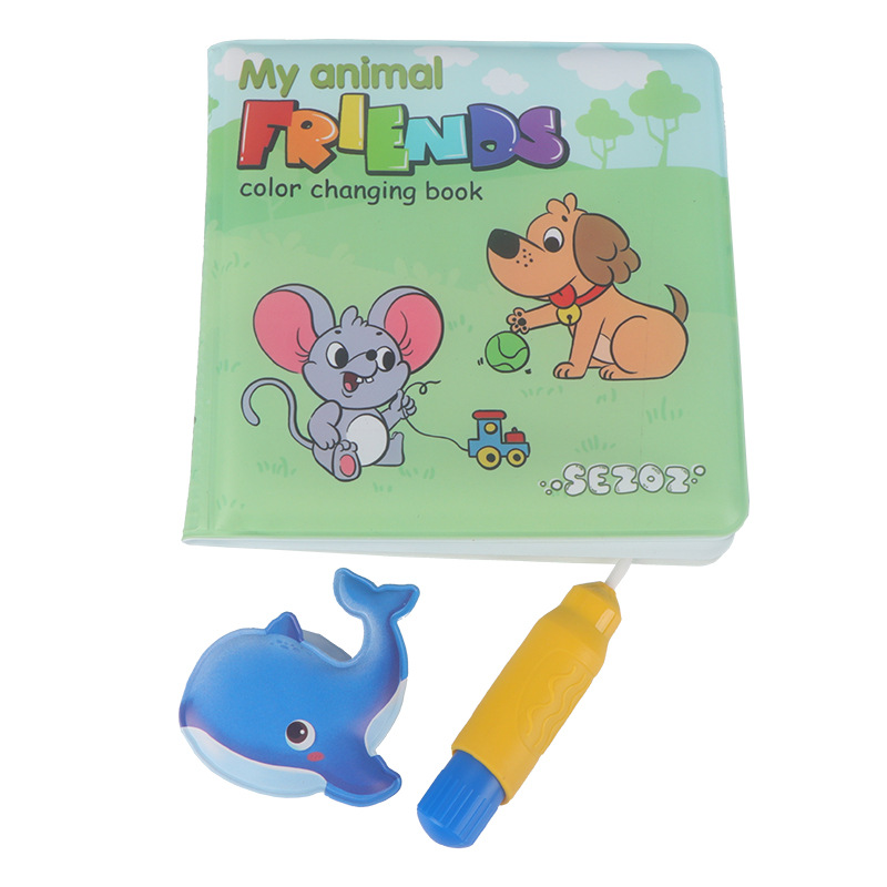 SEZOZ cambio de agua de Baño Libro mágico cambio de color Eva libro de tela educativa educación temprana libro de pintura de agua 0-3 años de edad juguetes infantiles