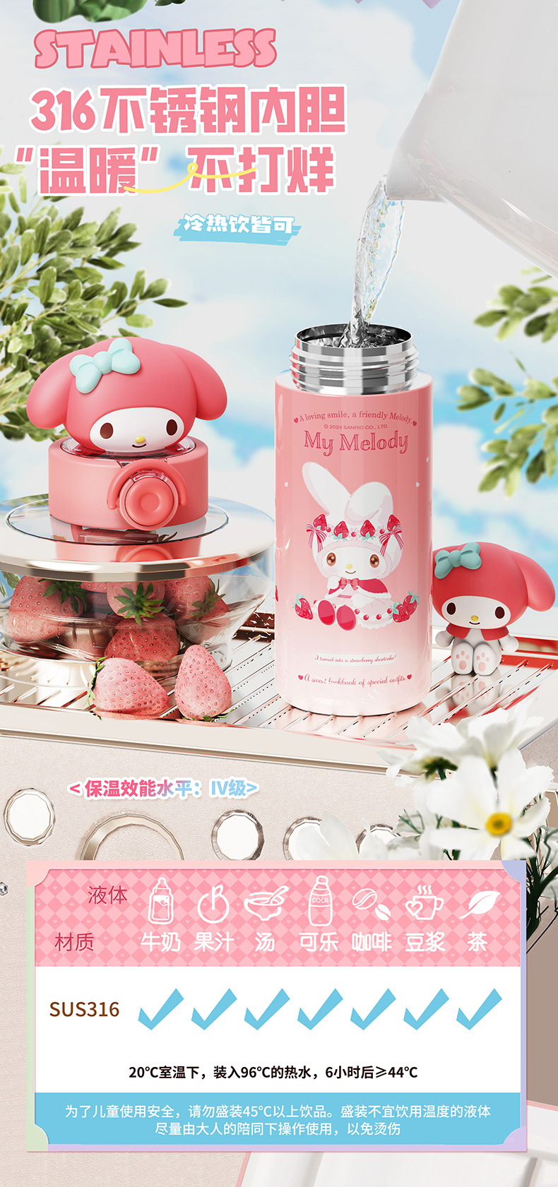 三丽鸥公仔弹盖保温杯450mL详情5-790