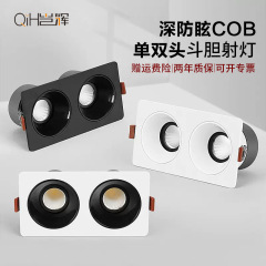 双頭闘胆灯防眩光方通スポットライト埋め込み式店舗業務用ledランプ無主灯ダウンライトグリルライト