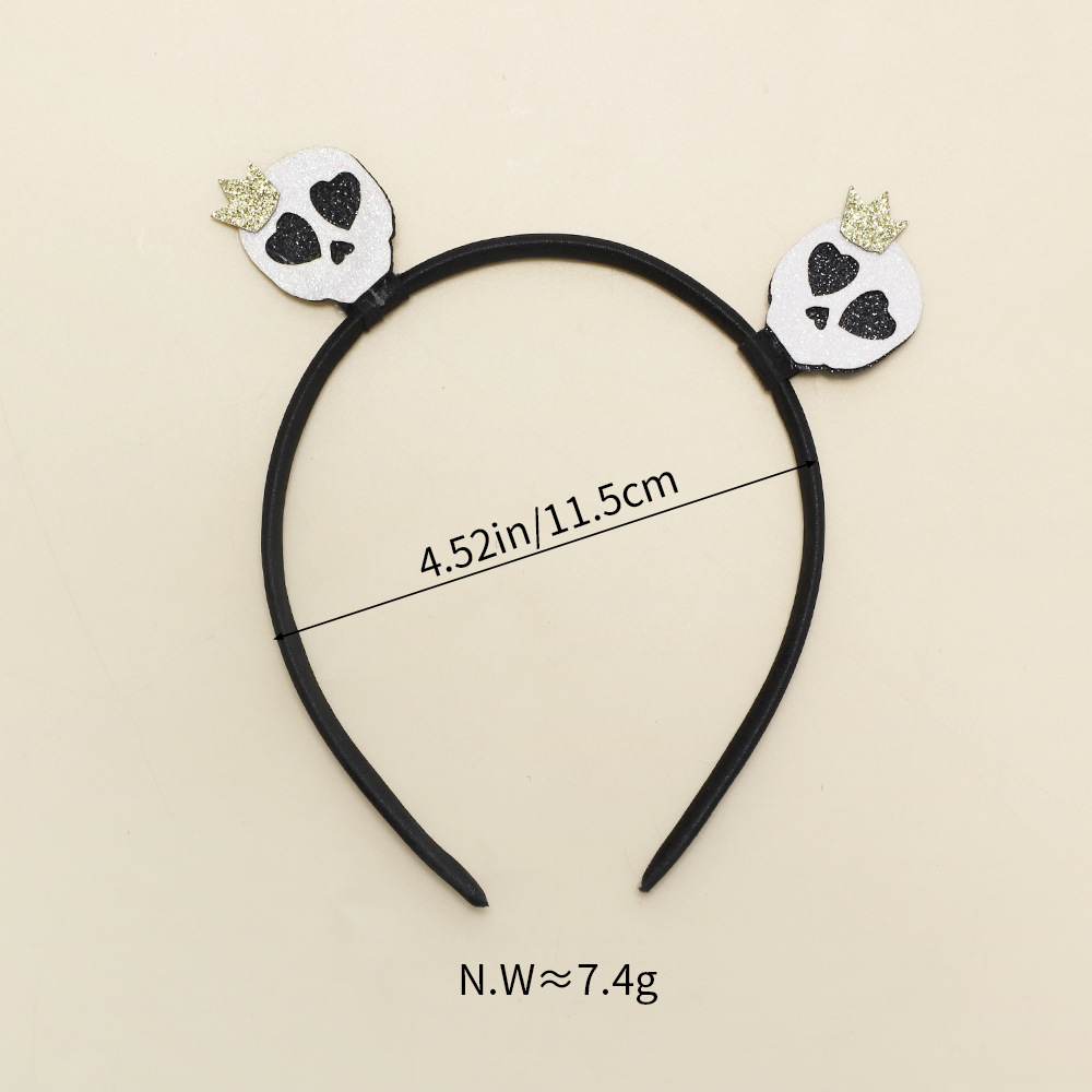 Europäische und amerikanische grenzüberschreitende Kinderhaar-Accessoires Baby Halloween Neuer Kürbiskopf-Haarreif Mädchen Glitzernder Totenkopf-Haarreif_voghion.com