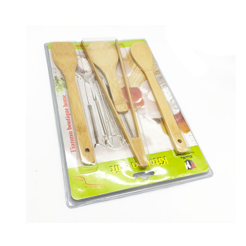 Herramientas de cocina productos de bambú cucharas de pala clip de alimentos cocina 4 piezas