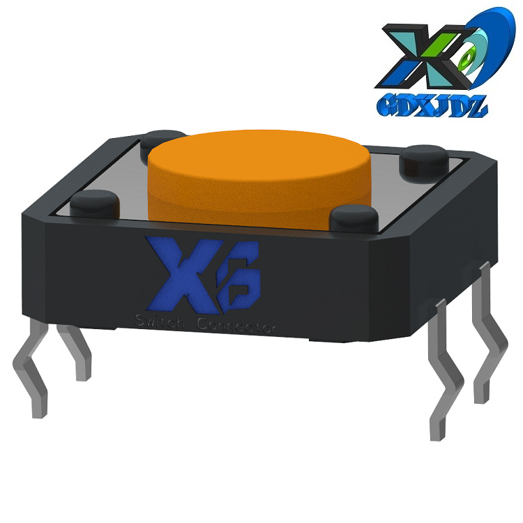 圆头轻触开关方形12*12 方形按键开关高度可选 圆头按钮开关四脚