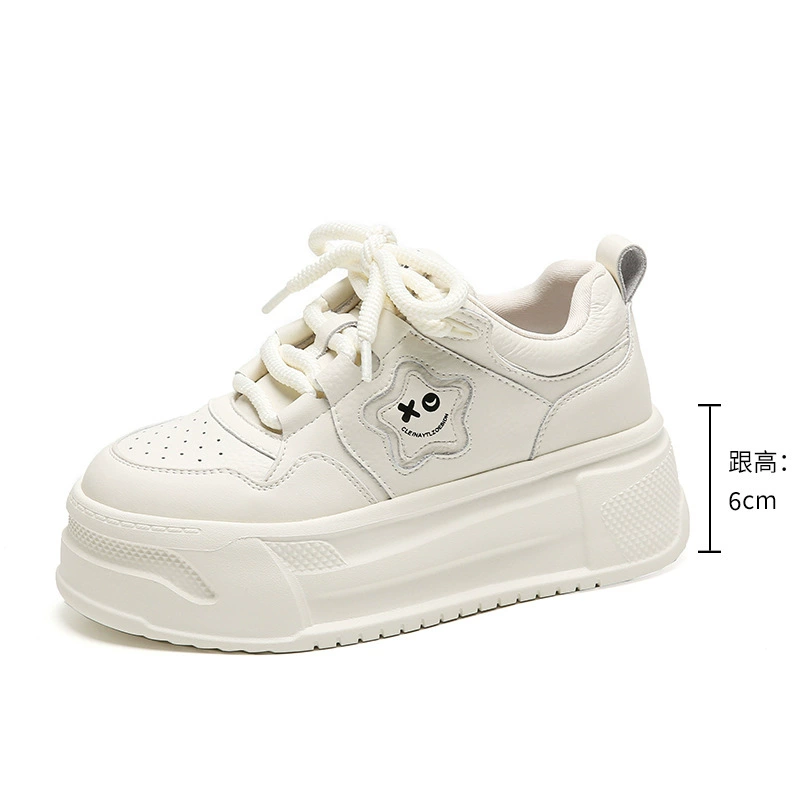 Sneakers, high universal footwear for leisure platform, trend of season, genuine leather