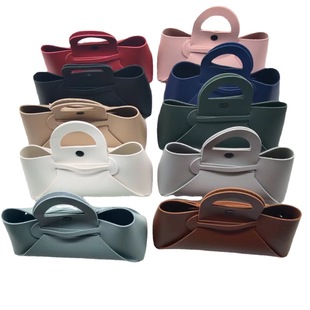 New soft bag small ears glasses box fashion portable leather mobile phone glasses bag sunglasses storage hand bag