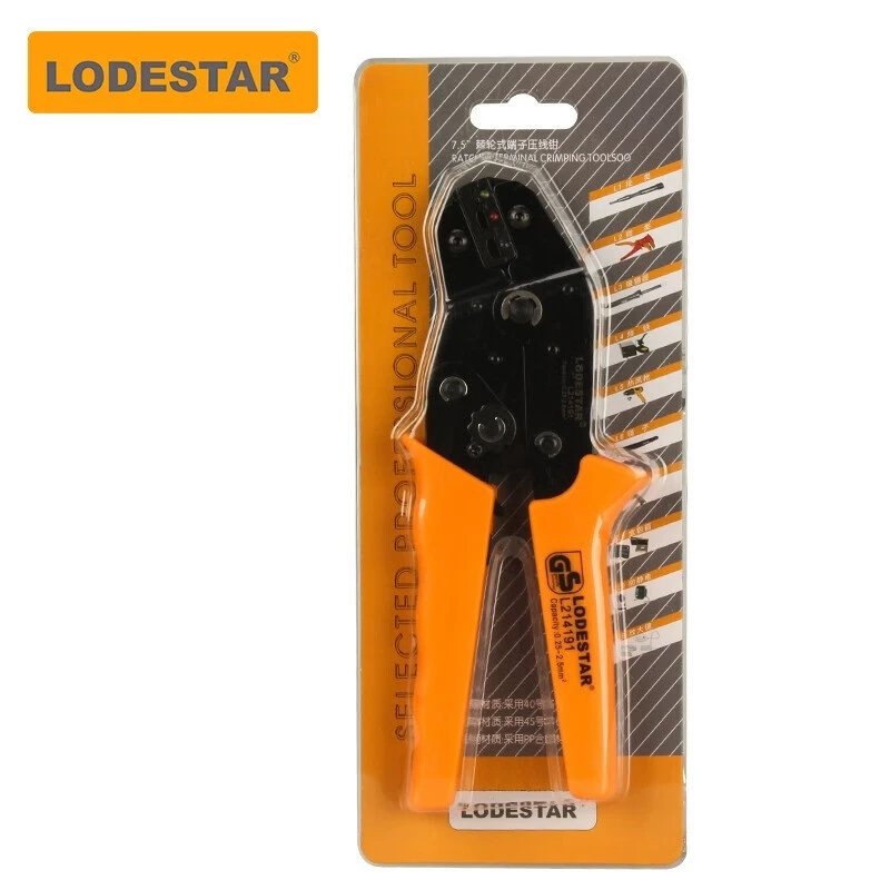 Клещи обжимные для клемм LODESTAR L214192 0.14-1.5мм многофункциональные, экономия труда, обрывки проводов