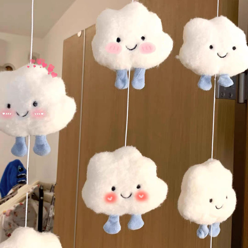 White Cloud Door Curtain Cute Cream Style Hanging Decoration Soft Cute Japanese Style ins Style Hanging Curtain for Children's Room Creative Decorative Home
