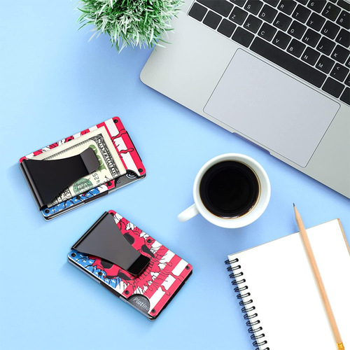 Factory Cross-border Exclusive New Color Gradient Metal RFID Men's Ultra-Thin Aluminum Alloy Card Holder Card Case