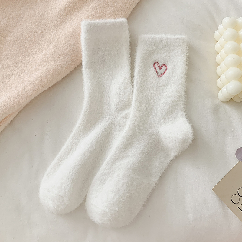Calcetines de nieve de felpa de coral de media caña para mujer, diseño de pata de gato, gruesos para mayor calidez, calcetines de casa para mujer, de otoño e invierno. image 49