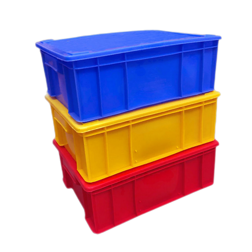 6号塑胶周转箱A6#塑料包装箱带盖物流配送塑料框540*420*235mm