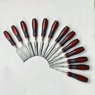 Full Range of Portable High Carbon Steel Flat Chisel Flat Shovel Plastic Handle Carpenter through the Core Chisel Chisel Woodworking Chisel