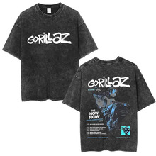 ���羳ŷ�롿Washed Vintage Rock Band Gorillaz The Now Now
