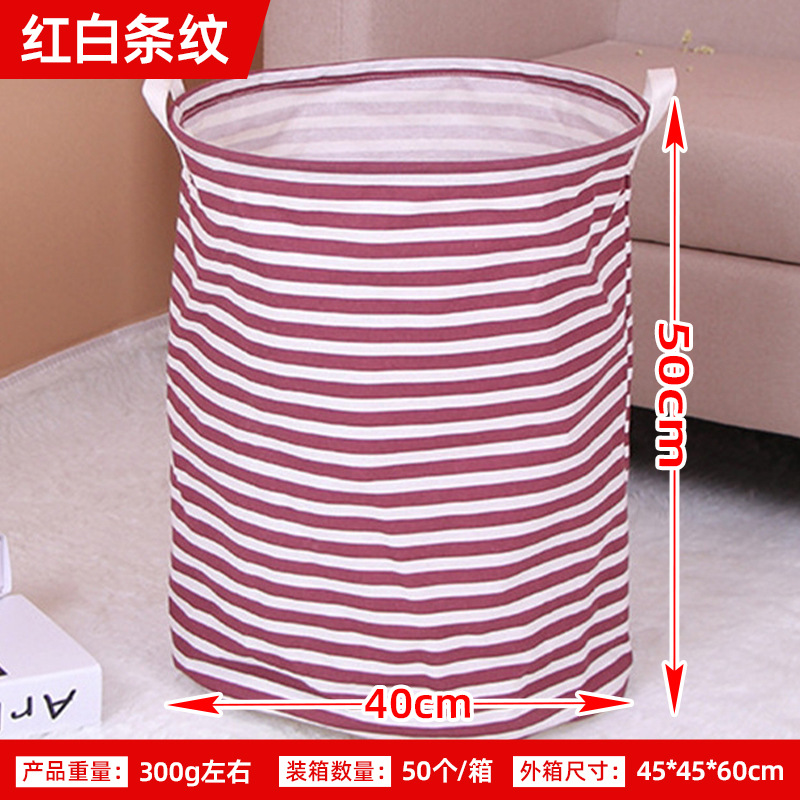 Posta gratuita casera gran cartón plegable tela algodón y lino juguetes caseros almacenamiento barril