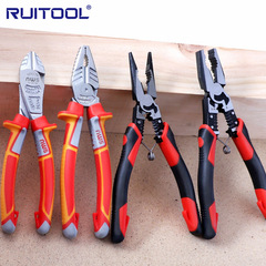 German tiger clamp strong steel wire pliers chromium vanadium steel pointed nose pliers industrial grade diagonal pliers off-center force-saving 