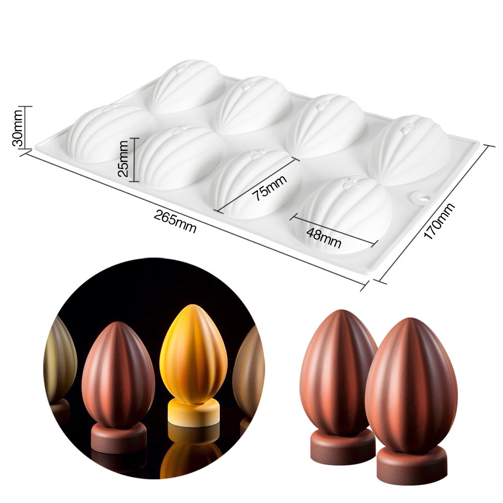 Exquisito huevo de Pascua molde de silicona tridimensional huevo único molde de chocolate golpe música para hornear molde de pastel
