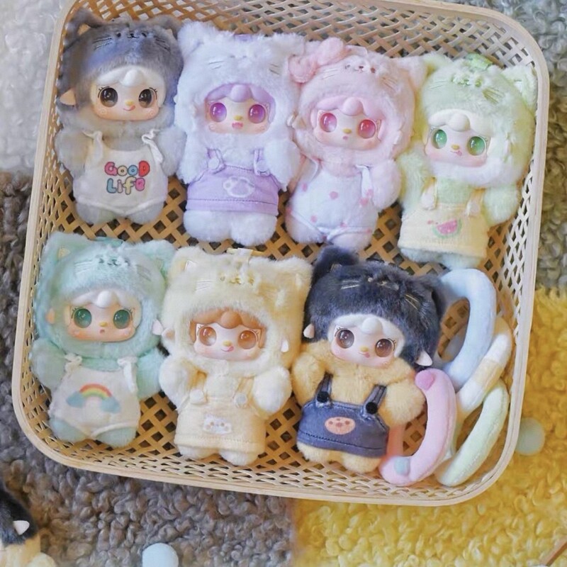 In-Stock Oxygen Yooki Meow Meow Summer Party Series Plush Blind Box Figurines Trendy Cute Toys