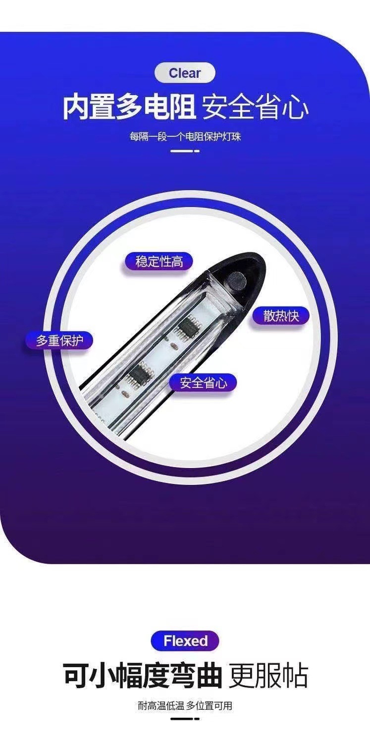 Start scanning new LED car daytime running lights three-color streamer turn signal modified high-brightness LED daytime running lights