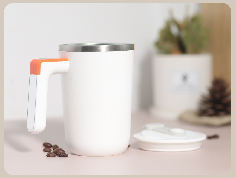 Taza de mezcla de calentamiento de temperatura constante retro taza de mezcla de café eléctrica batería incorporada taza de mezcla magnética de acero inoxidable 304