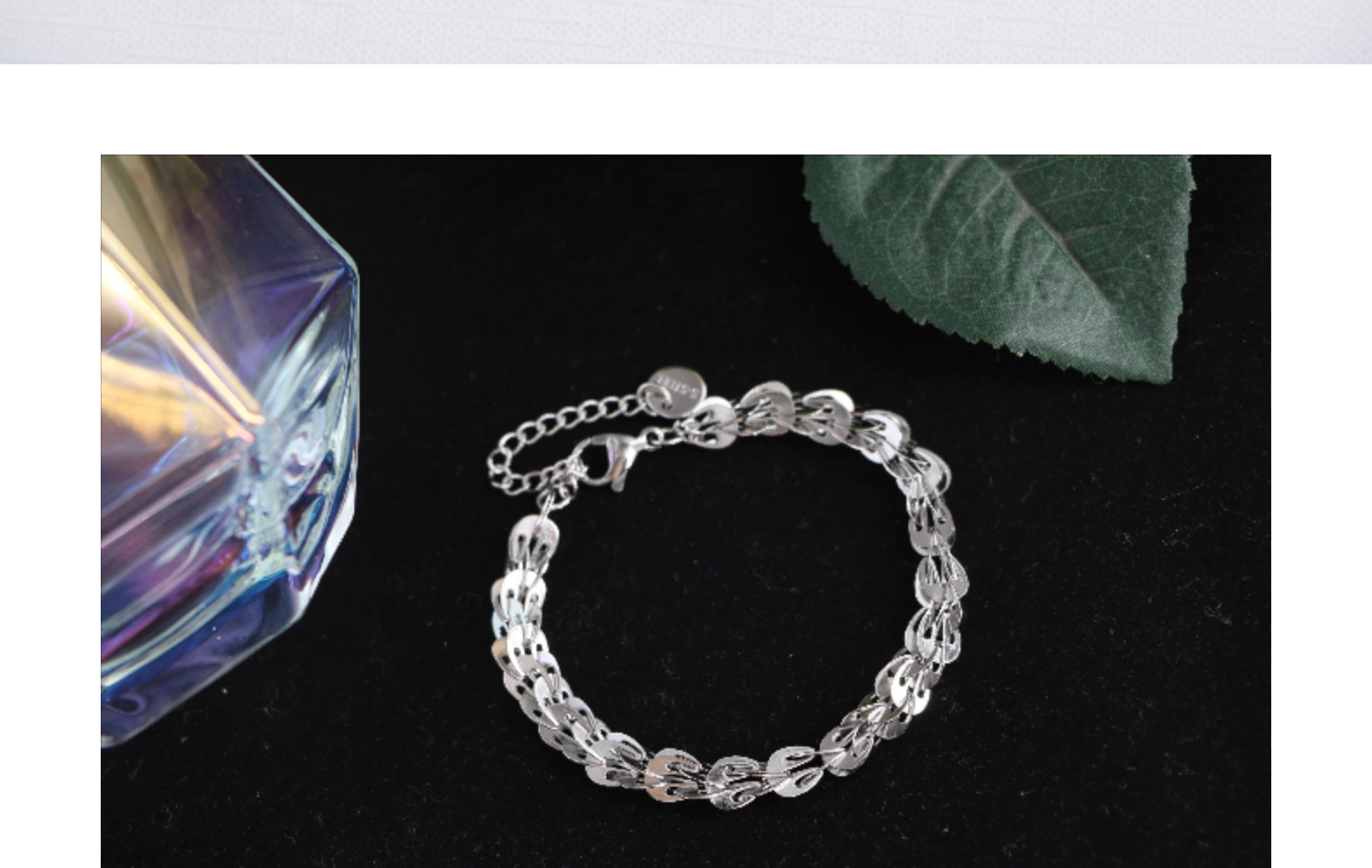 Ins Style Leaf Titanium Steel Plating Bracelets 1 Piece display picture 3