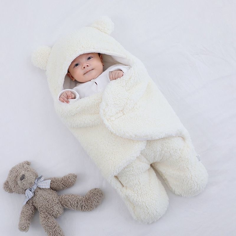 Newborn Baby Autumn and Winter Thickened Swaddle Baby Anti-Kick Sleeping Bag