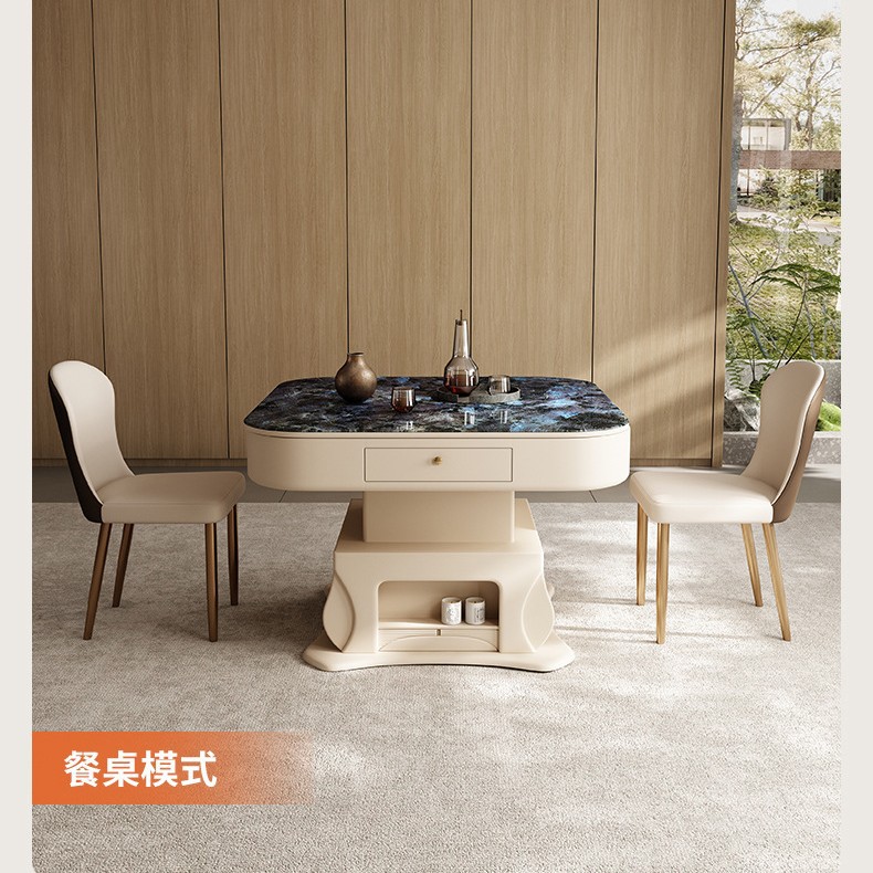 Mesa de centro, mesa de mahjong, máquina de comedor, mesa de comedor, placa de roca elevadora de doble uso, apartamento pequeño para el hogar, moderno y simple de alta gama, nuevo