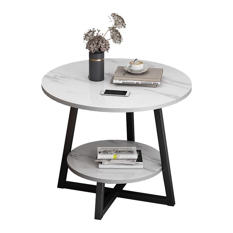 Mesa de café Luz de lujo nórdico combinación moderna simple pequeña mesa de café pequeña mesa redonda simple sala de estar casa pequeño sofá mesa lateral