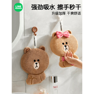 Hand Towel Hanging Cute Kitchen Bathroom Household Thickened Water Absorbent Towel Coral Fleece Children's Hand Towel