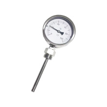 管道温度计径向温度表双金属温度计机械式指针式双金属片WSS-411