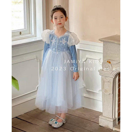 Children's Girls Autumn/Winter Dress New Pink Birthday Dress Baby Tulle Princess Dress Sparkling Backless Dress
