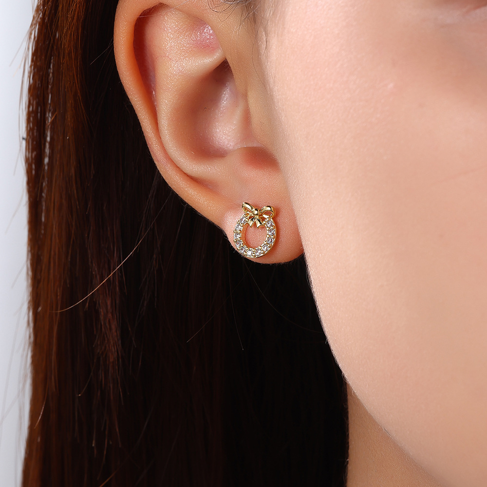 7g Weight Copper Ear Needle Material 18K Gold Plated Plating Material Zircon Inlay Material Ear Studs Classification 1 Piece Quantity Daily Occasion Copper Material Geometric, Heart Shape, Crown Pattern All Seasons Season Women's Gender Inlay Design Sweet Style 1 Piece Sweet Geometric Heart Shape Crown Inlay Copper Zircon 18K Gold Plated Ear Studs 26