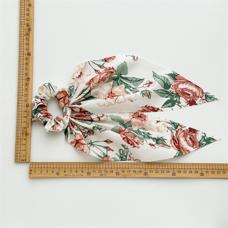 15g Weight Hair Tie Hair Accessories Type 1 Piece Quantity Tea Party, Street Occasion Flower Pattern Women's Gender Elegant Style Women's Elegant Flower Cloth Hair Tie 4