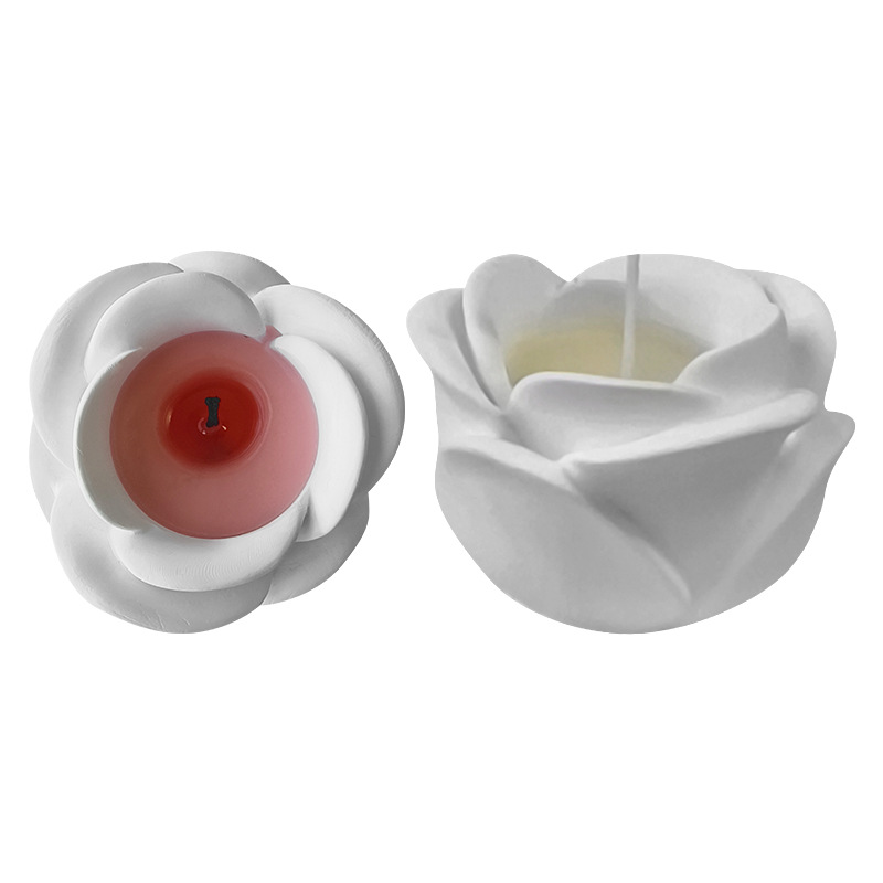 Jiahuimei Rosa candelero molde de silicona flor yeso vela base molienda herramienta DIY cemento maceta florero