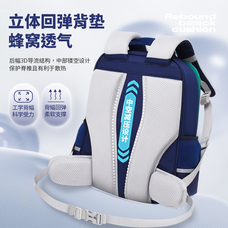 Mochila escolar modelo 2025 para niños de 3.º a 6.º grado, impermeable, gran capacidad, tela Oxford, protección para la columna vertebral