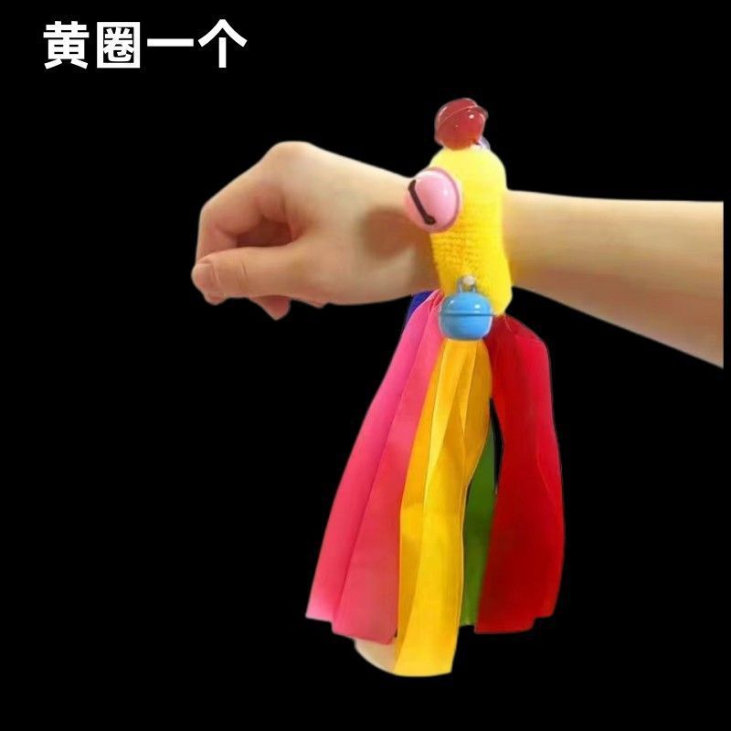高弹力手腕丝带幼龄舞蹈儿童表演运动会道具幼儿园早操铃铛花响铃|undefined
