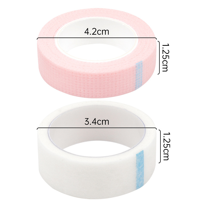 Cinta de aislamiento de pestañas postizas injertadas al por mayor pequeña cinta de color no tejida de 4,5 m cinta de PE no tejida
