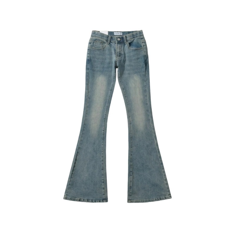 European and American Retro Low Waist Denim Micro-flared Pants Women's Autumn Niche Spice Girls' Hip Slim-fit Hip Trousers