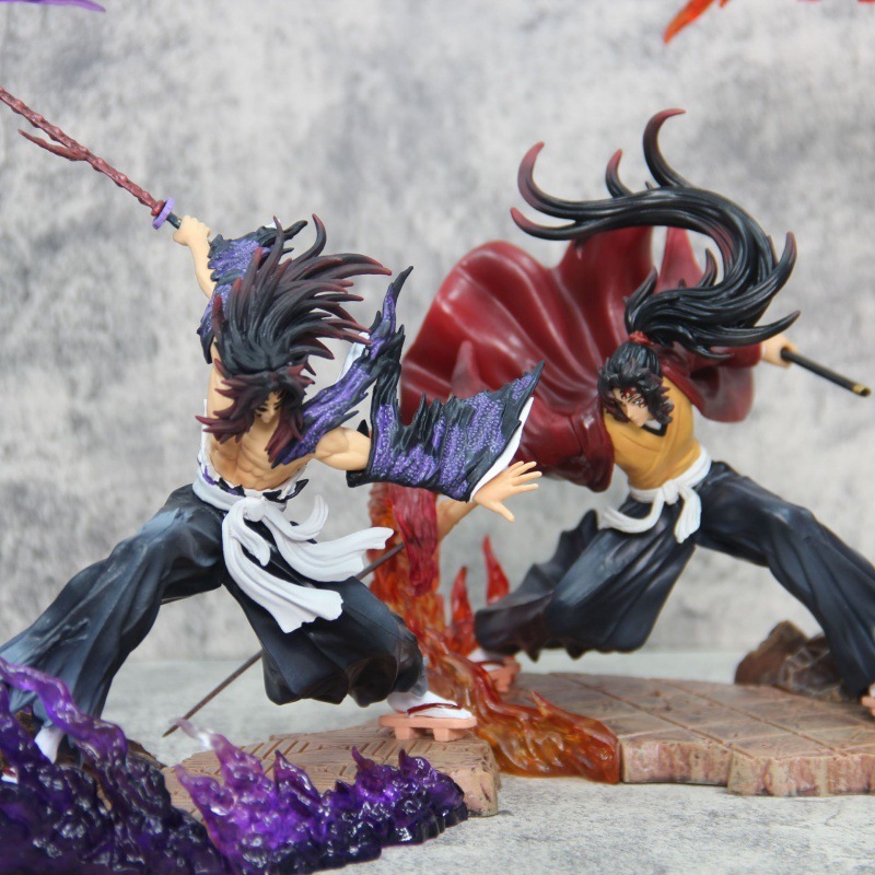 鬼滅の刃 GK 激闘黒死牟戦闘继国縁一発光バージョンモデル像フィギュア装飾品|undefined