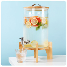 冷水壶带龙头凉水壶玻璃耐高温大容量饮料果汁桶柠檬水酒桶酵素桶
