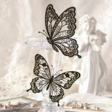 跨境暗黑魅影贴纸包蕾丝绮梦系列黑白精致蕾丝主题手帐素材贴20张